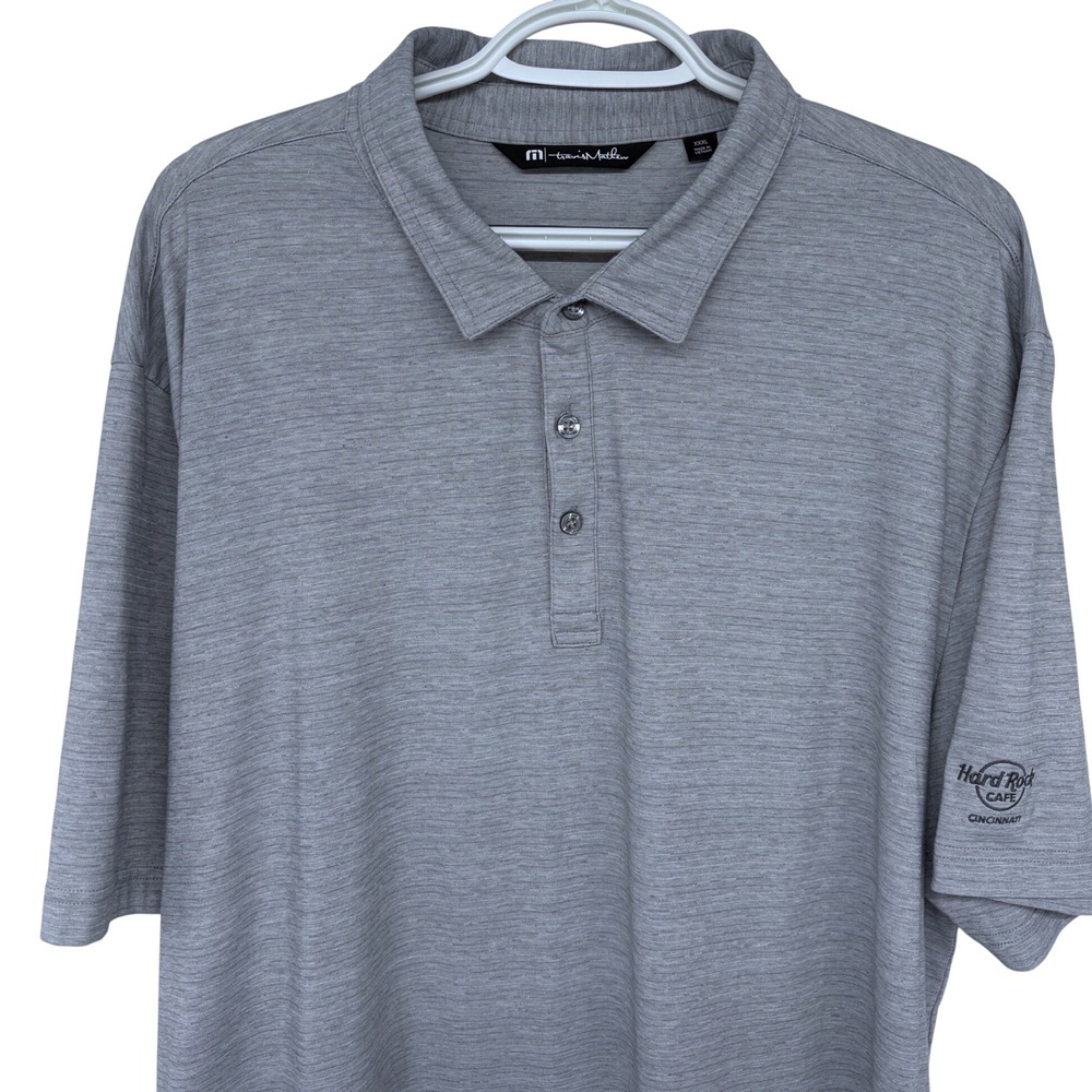 Travis Mathew Hard Rock Cafe Cincinnati Polo Shirt Mens‎ 3XL Gray Golf Recycled